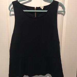 J. CREW Black Peplum Top XL